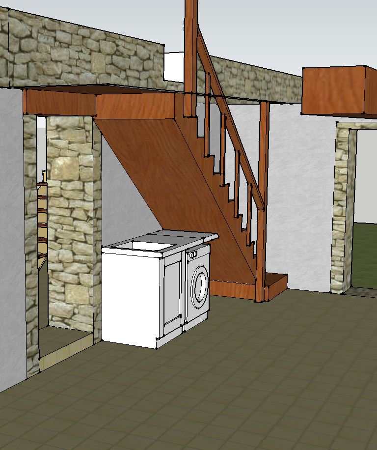 Image of Design sketch for turning the cellar staircase